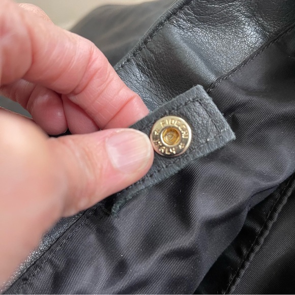 Fiocci Black Made In Italy Backpack Pockets Leather & Canvas Adjustable Straps - Picture 9 of 14